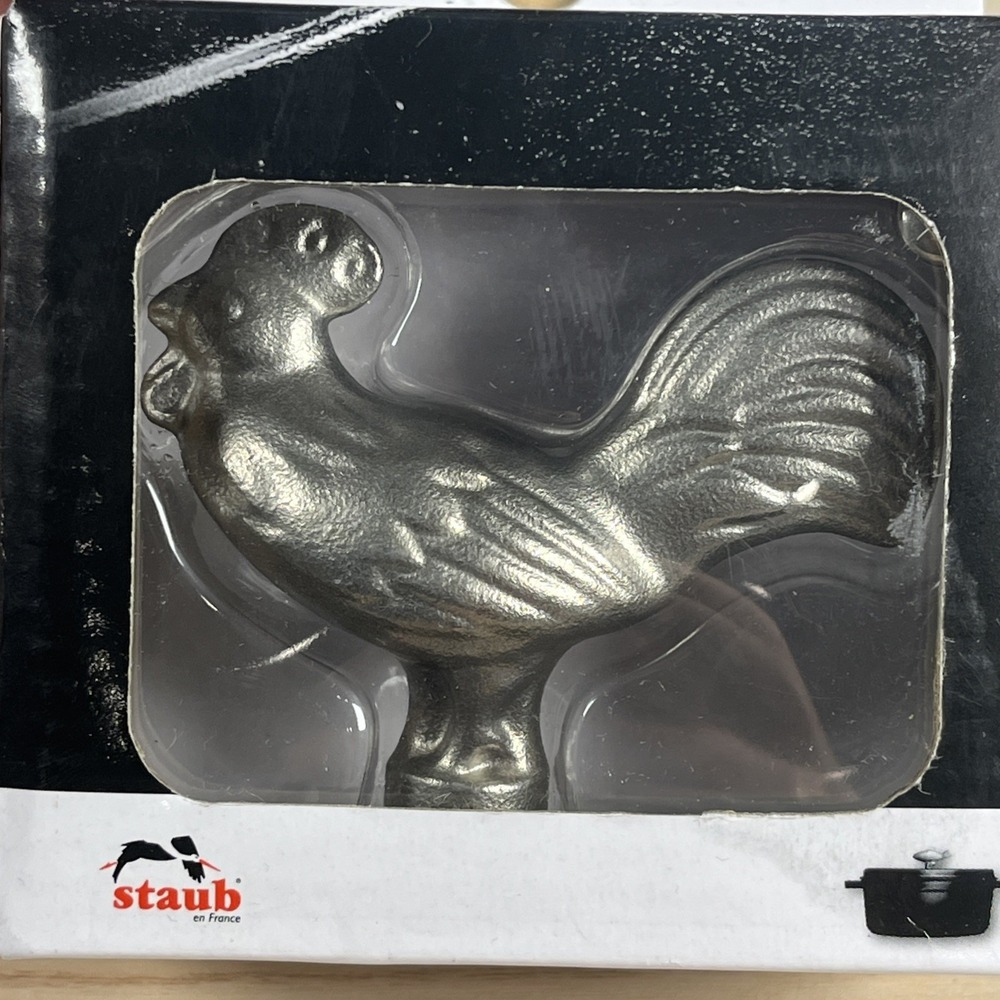 Staub Cocotte Cast Stainless Steel Rooster Decorative Knob for Pot Lid NEW
